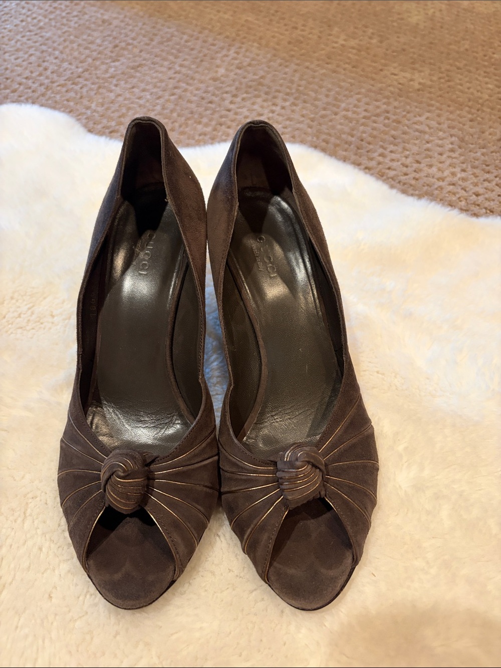 Vintage Gucci Peep Toe Pumps